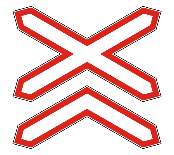 Знак 1.3.2  Многопутная железная дорога
