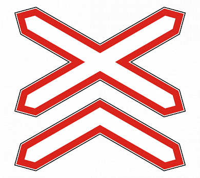 Знак 1.3.2  Многопутная железная дорога