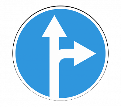 Знак 4.1.4 Движение прямо или направо
