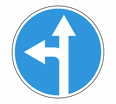 Знак 4.1.5 Движение прямо или налево